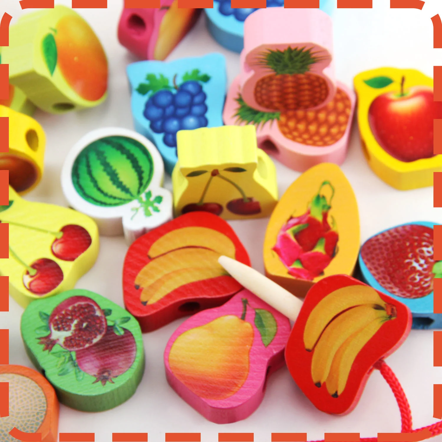 Детские деревянные бусины Обучающие игрушки Монтессори интересные 26 шт. |