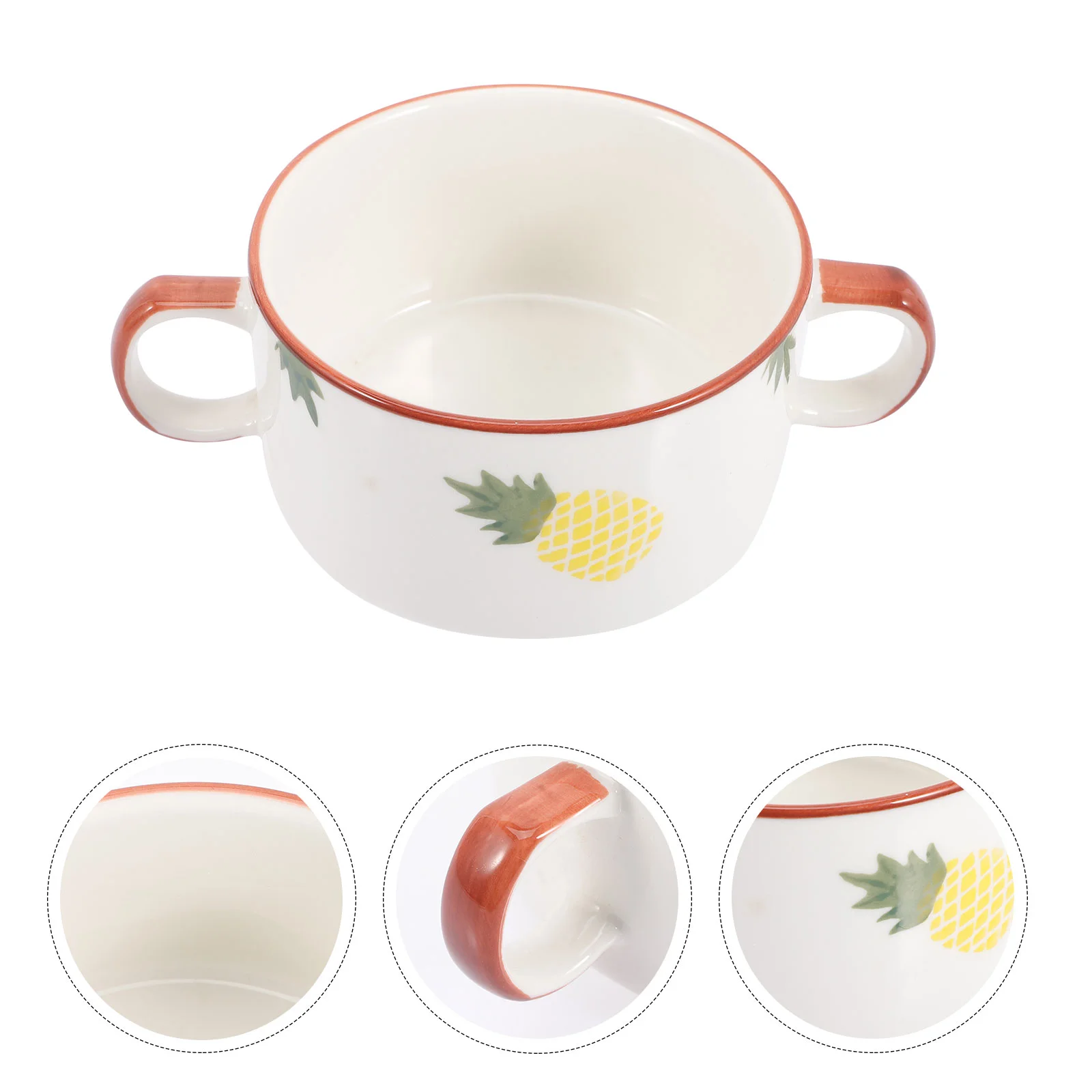 

Cartoon Oval Serving Appetizer Serving Tray Serving Stew Bowl Double Handle Bowl for Storage Home Serving