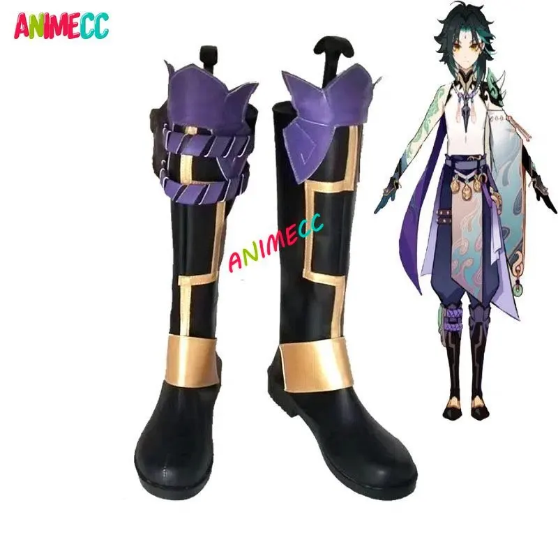 

Game Genshin Impact Xiao Cosplay Halloween Party Shoes Fancy Boots Custom-made Cosplay Shoes Anime Halloween Role Play Shoes