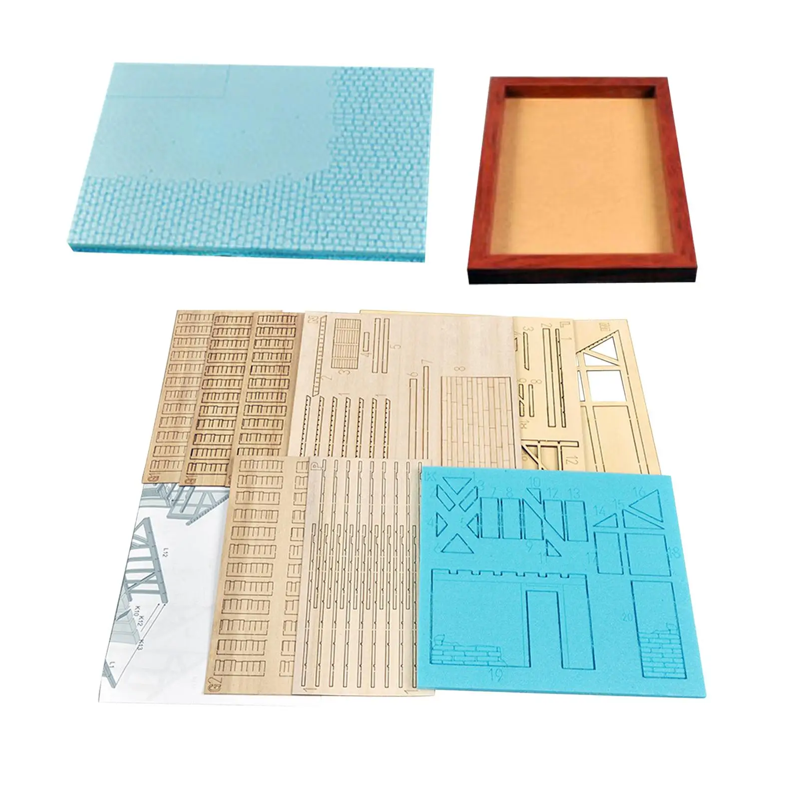 

1:35 Неокрашенный деревянный дом руины, необработанная архитектура для стола, модель песчаных войн, микро пейзаж