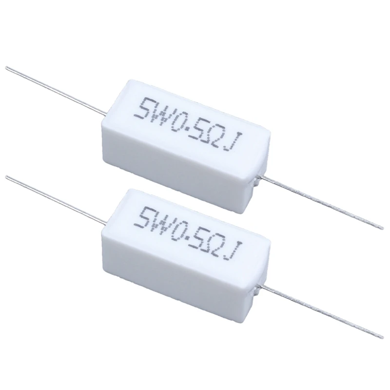 

20 Pcs Axial Lead Ceramic Cement Resistor 0.5 Ohm 5W