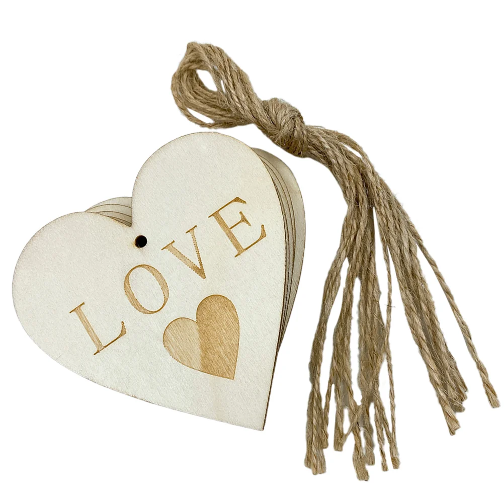 

20pcs Heart Wood Cutout Hanging Pendants Unfinished Wooden DIY Slices Craft Xmas Tree Hanging Pendant Heart-shape Pendant