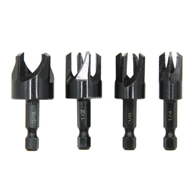 

4Pcs/set Inch Hexagonal Shank Claws Type Wood Plug Drill Carpenter Hole Opener Dropship