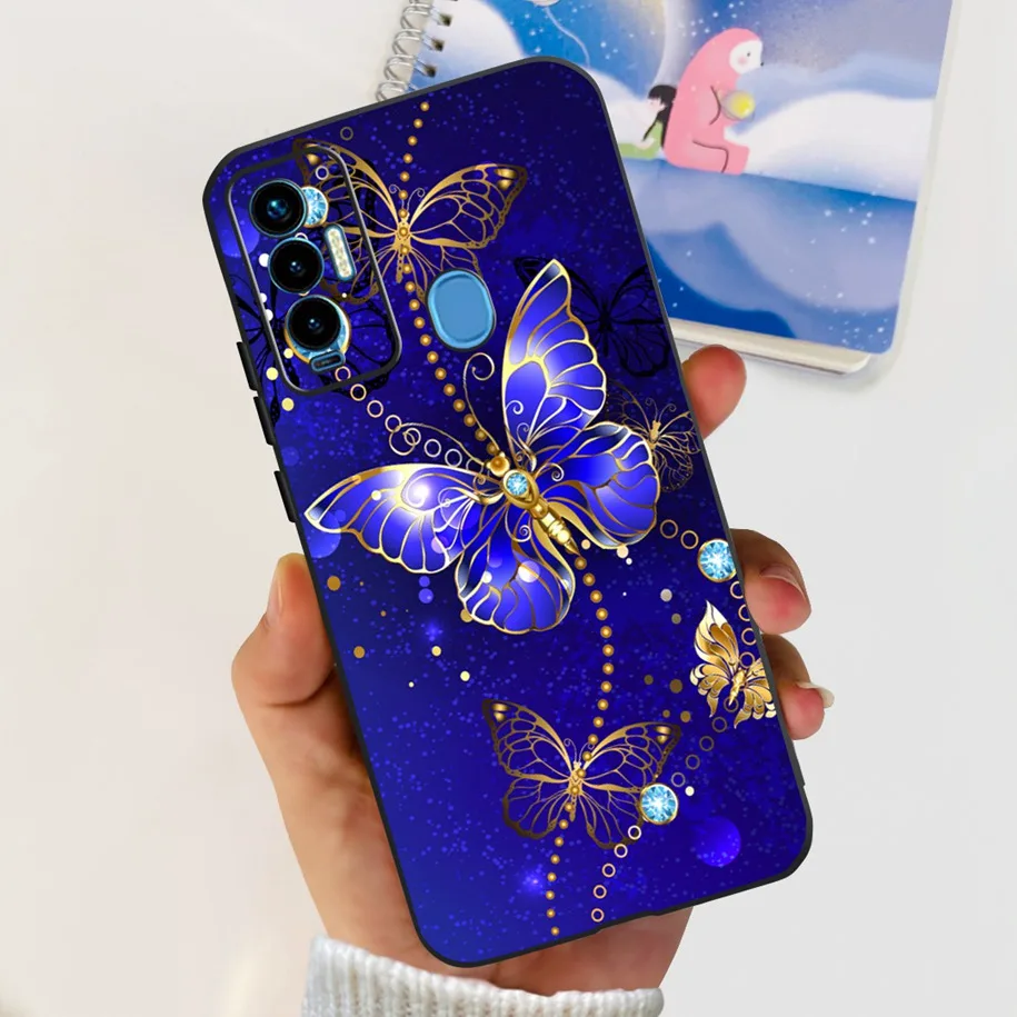 For Tecno Camon 18i Case CG6 Cute Panda Butterfly Cartoon Soft Silicone TPU Cover Tenco Phone Camon18i Fundas