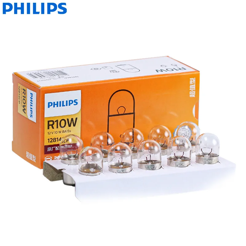 

Оригинальные сигнальные лампы Philips R10W BA15s 10W Vision, стандартный индикатор освещения автомобиля, 10 шт.