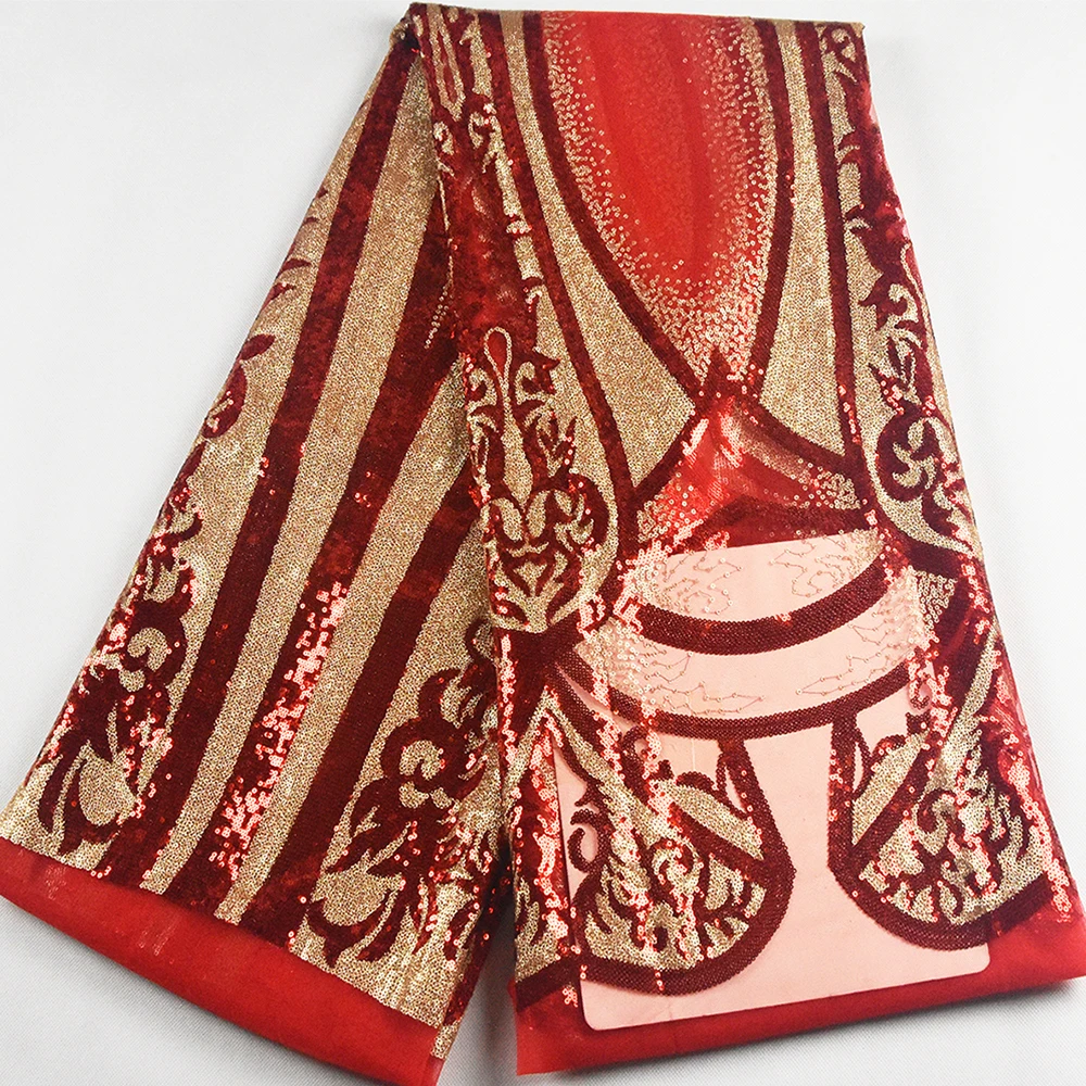 

Лидер продаж 2022, швейцарская вуаль, кружева, африканские блестки, кружевная ткань, нигерийская Французская ткань, большая красная Высококач...