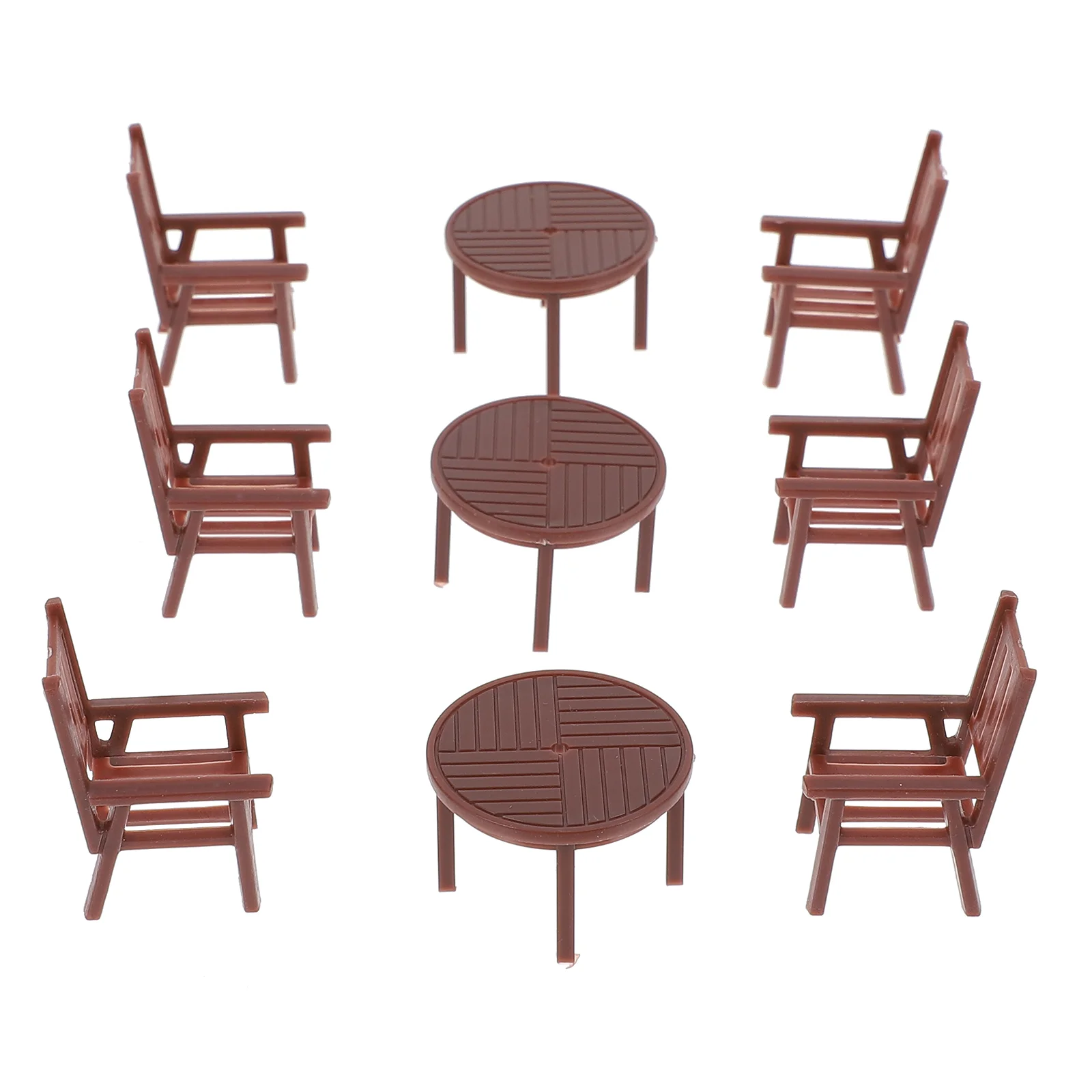 

Mini Table Chairs Furniture Model Desktop Decoration Furnish Playhouse Accessory Miniature Furnishing Glass Dining For Children