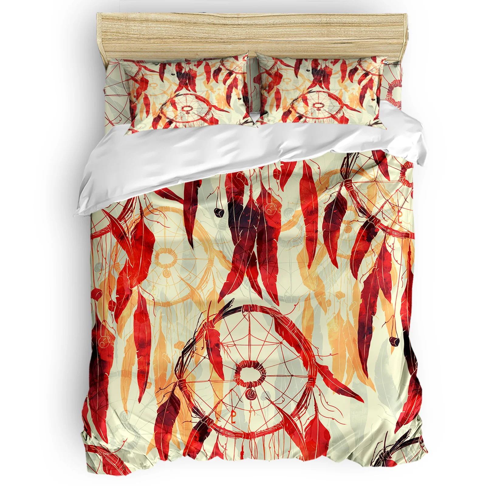 Комплект постельного белья с пододеяльником и наволочкой в этническом стиле |