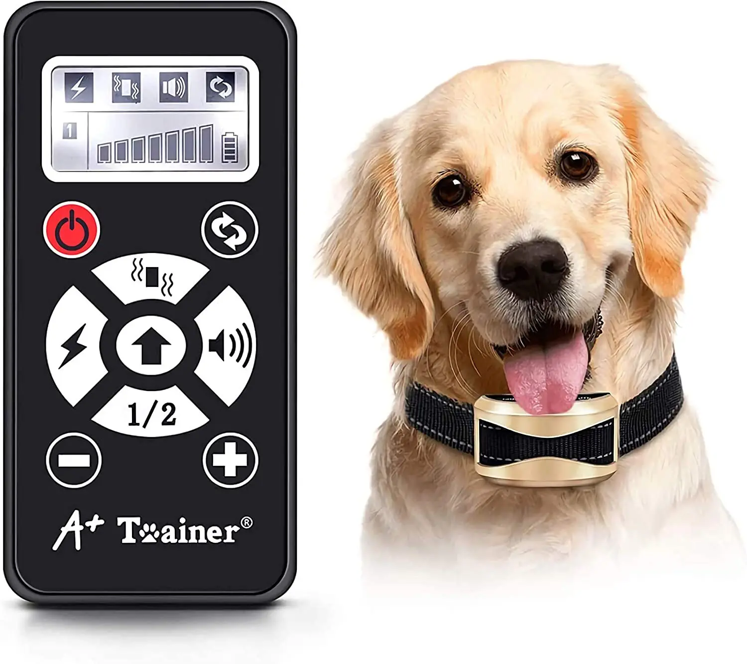 

New 2 in 1 dog training collars vibration electric shock sound Automatic anti bark collar IP7 waterproof remote for pet dogs
