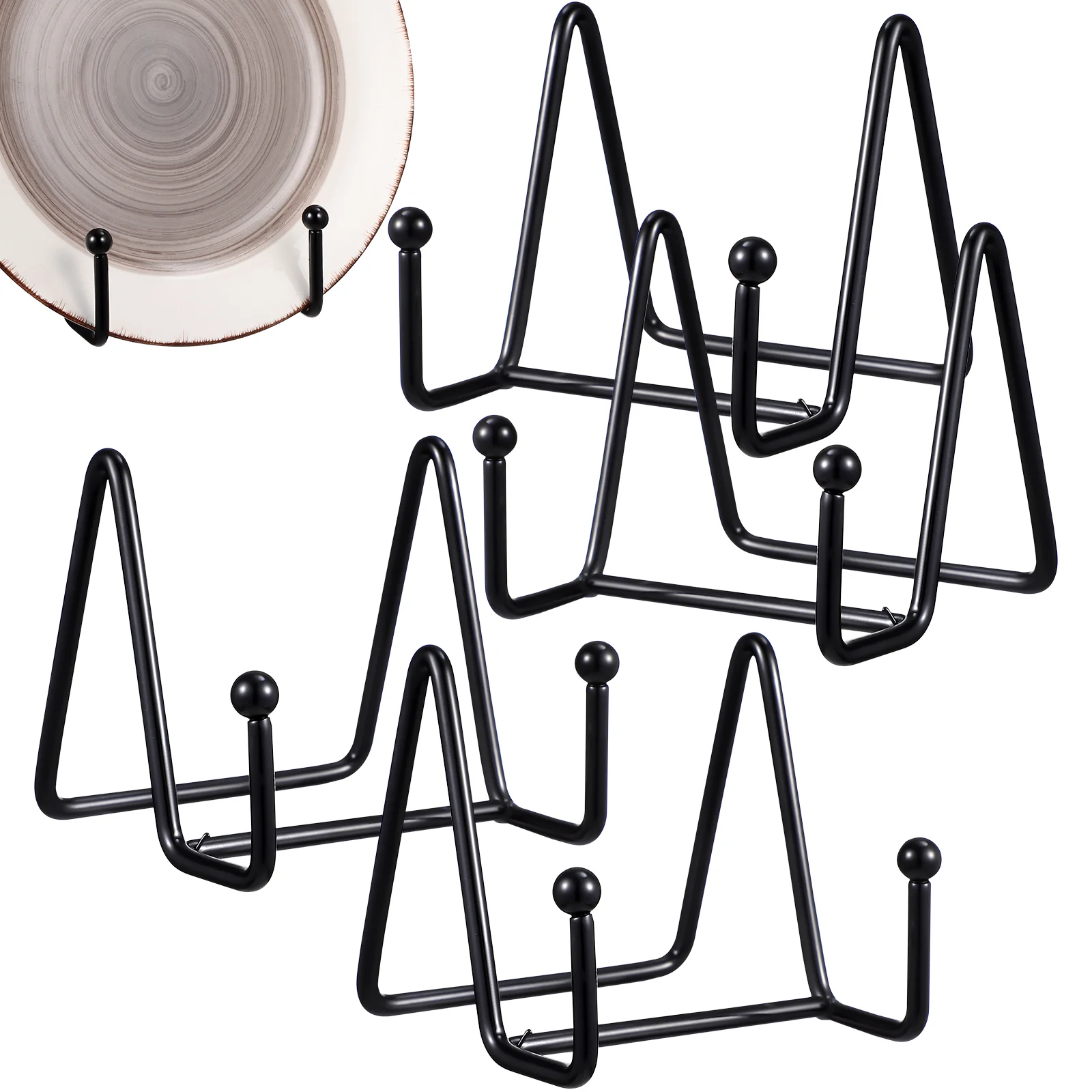 

Stand Display Plate Holder Easel Coaster Metal Picture Photo Standsholders Book Frame Mat Decorative Wirecase Model Rotating