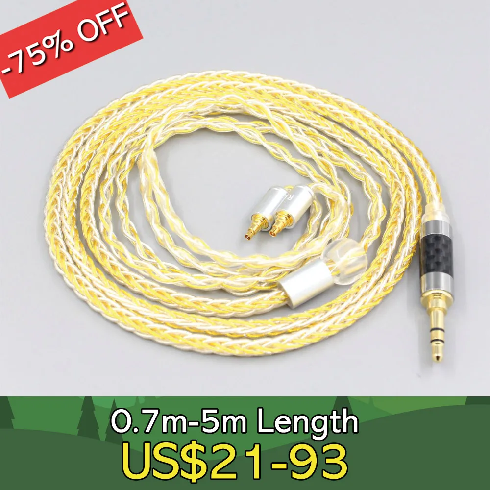 

8 Core ручная работа цвет серебристый, Золотой покрытием плетеный кабель для наушников для Sennheiser IE40 Pro LN007283