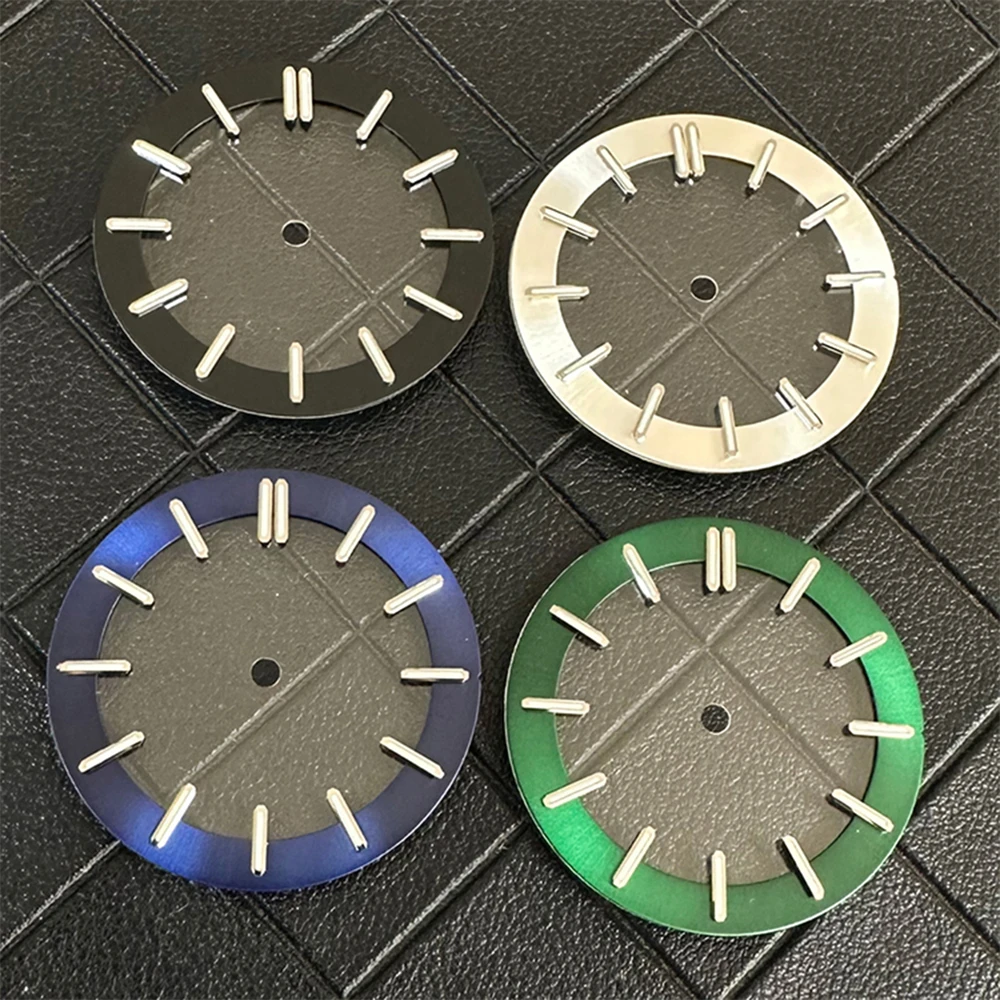 NH70 Dials 31.8mm Watch Dial Green Luminous Watch Faces Transparent Sterile Dial Fit for NH70 Movement Watch Accessories
