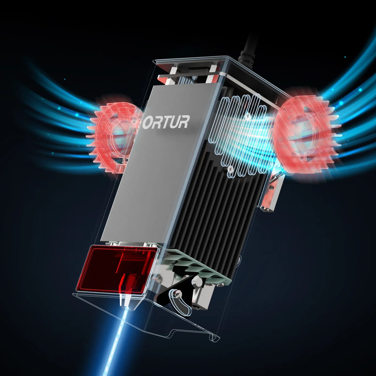 Модуль лазерной головки Ortur LU3-20A 20 Вт с воздушным вспомогательным гравером