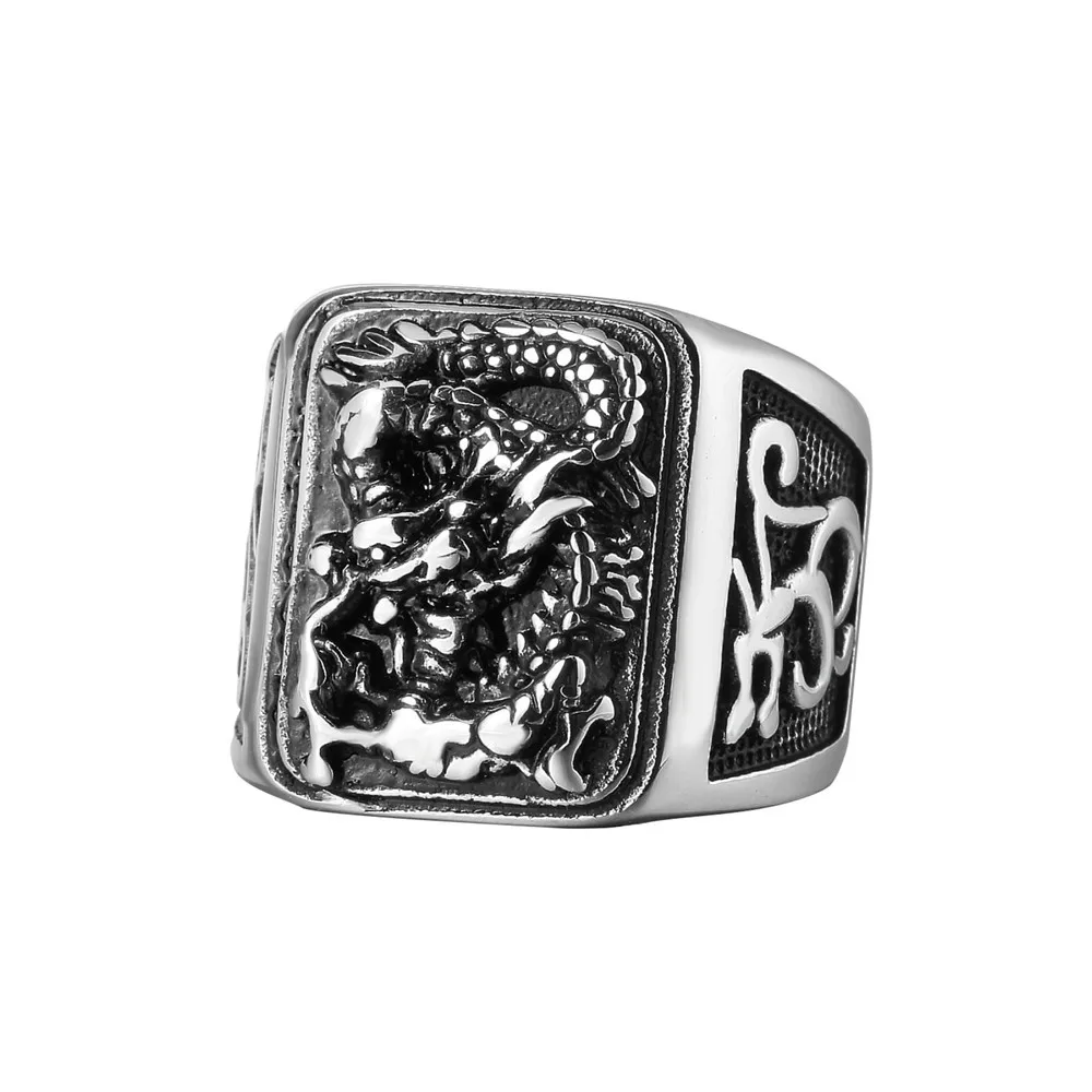 

Romantic Dainty Dragon Signet Rings For Women Korean Accessories Stainless Steel Jewelry Gifts For Girlfriend Spiritual Products