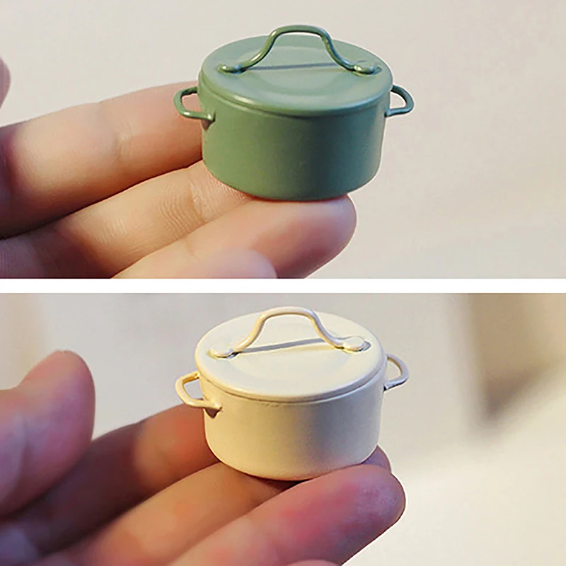 

1pc 1/12 Dollhouse Miniature Soup Pot Model Mini Simulation Kitchenware Accessories Toys for Doll House Decoration