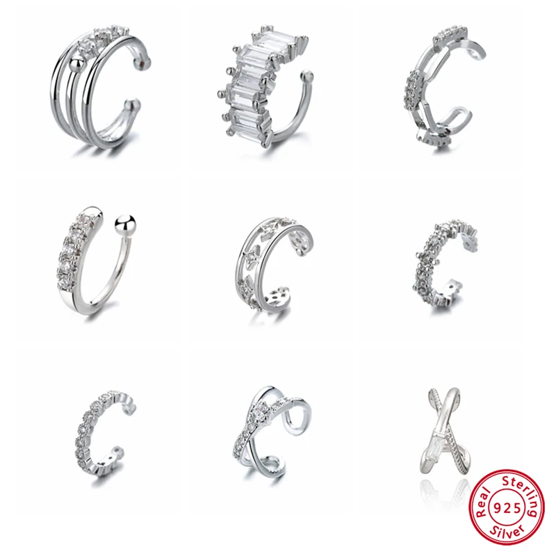 

1 PC Romantic Trend Fashion Charm 925 Sterling Silver Earrings Luxury Fine Jewelry for Women Sweet Earring Clip Gifts