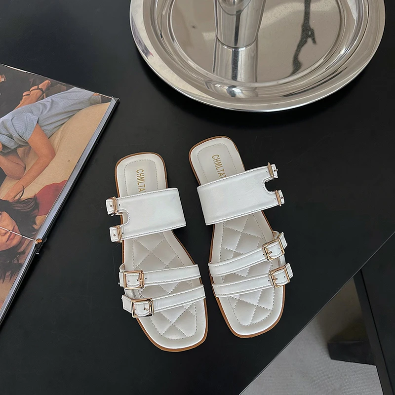 

Шлепанцы женские с открытым носком, элегантные сандалии на плоской мягкой подошве, пляжные шлепанцы, для отдыха на открытом воздухе, лето 2023