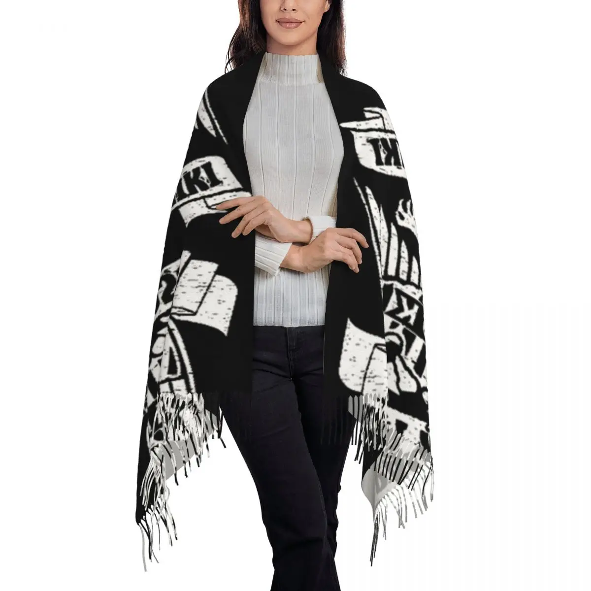 PAOK эксклюзивные шарфы с бахромой женские мягкие теплые шали и палантины длинная