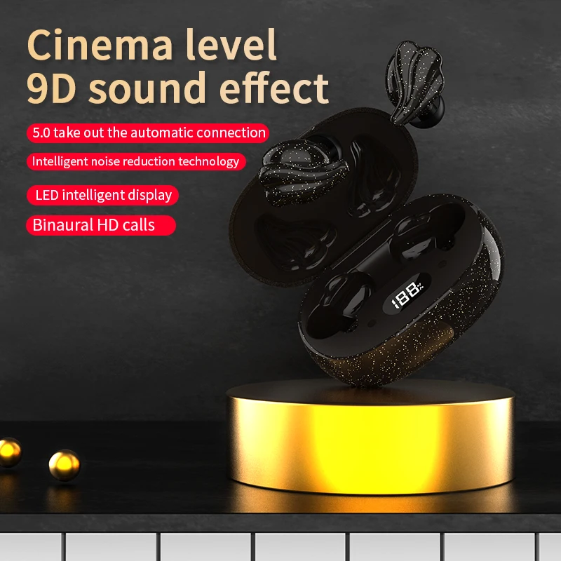 Беспроводные Bluetooth-наушники-вкладыши с защитой класса IPX6 и ЖК-дисплесветодиодный