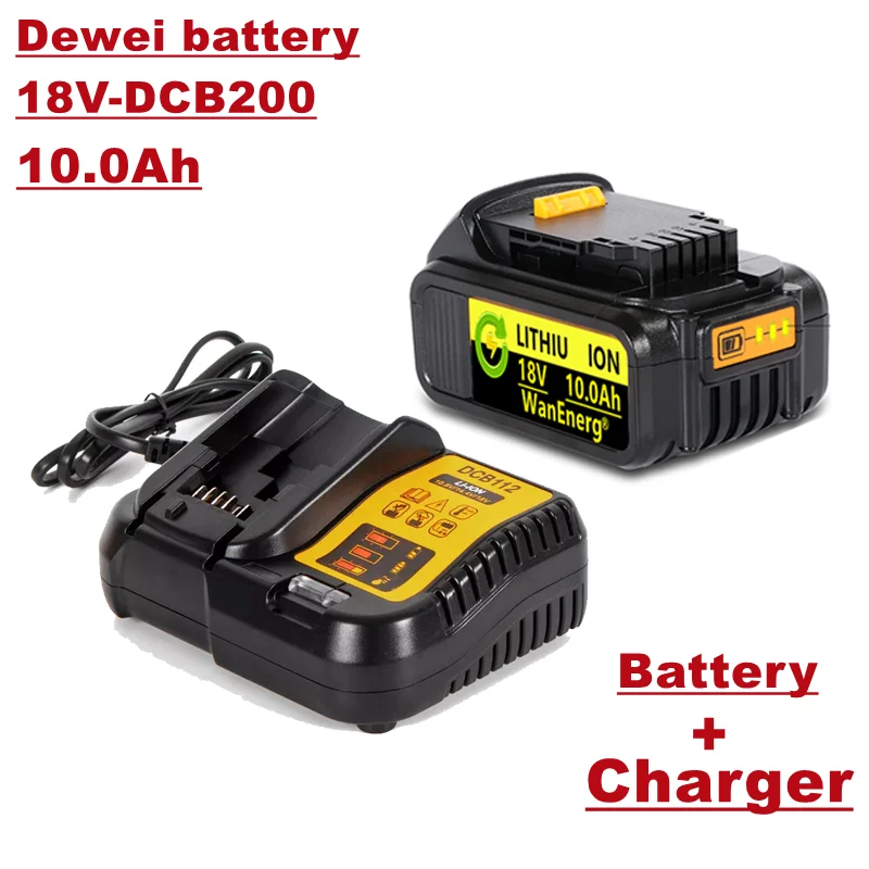 

18V power tool battery, 10.0ah, for dcb180 dcb181 dcb182 dcb201 dcb201-2 dcb200-2 dcb204-2 L50, 1 Battery + charger for sale