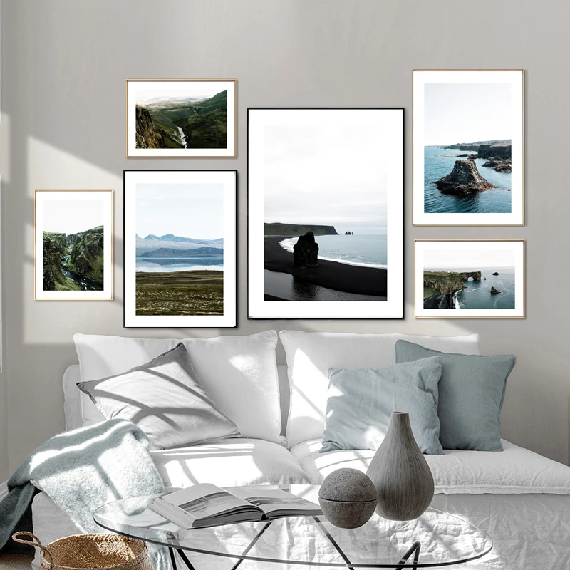 

Nordic Minimalist Beach Mountain Landscape Background Wall Art Printing Canvas Painting Poster Decoration Picture Living Room
