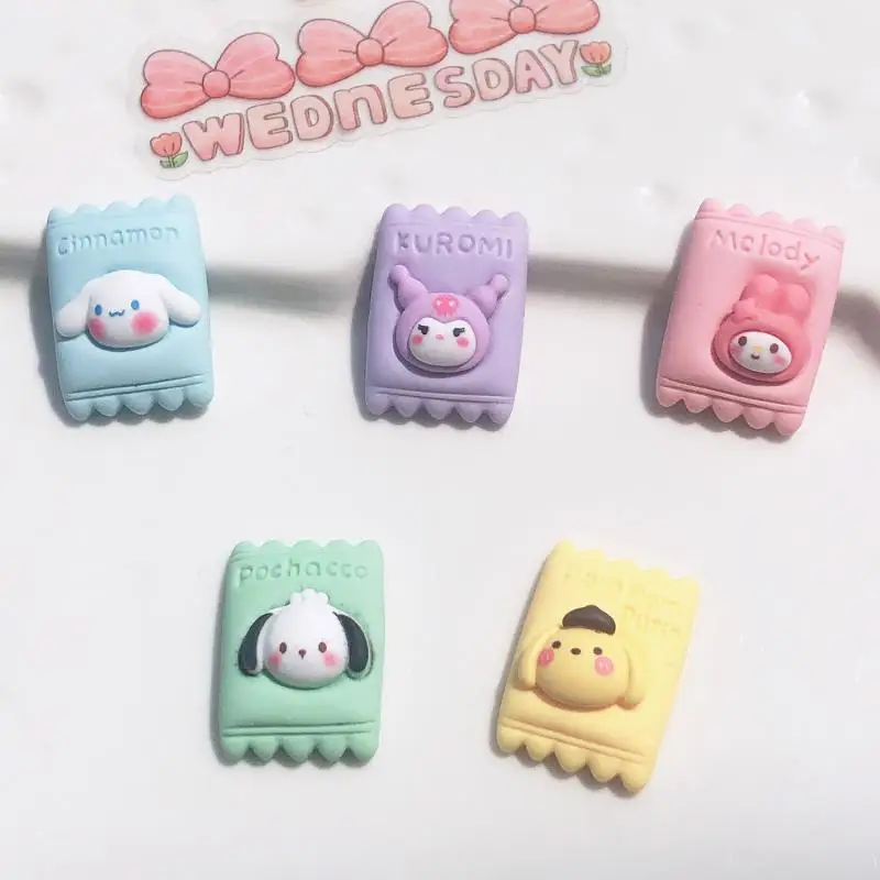 

10Pcs Cartoon Candy Sanrioed My Melody Kuromi Pochacco Cinnamoroll Resin Accessories Diy Cream Glue Phone Case Accessories
