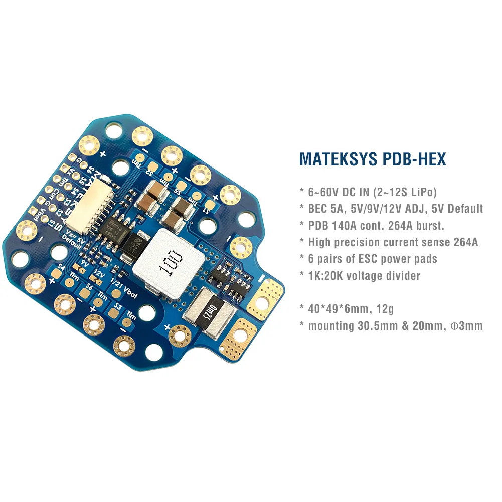 MATEKSYS PDB-HEX 12S Power Distribution Board для RC Drone