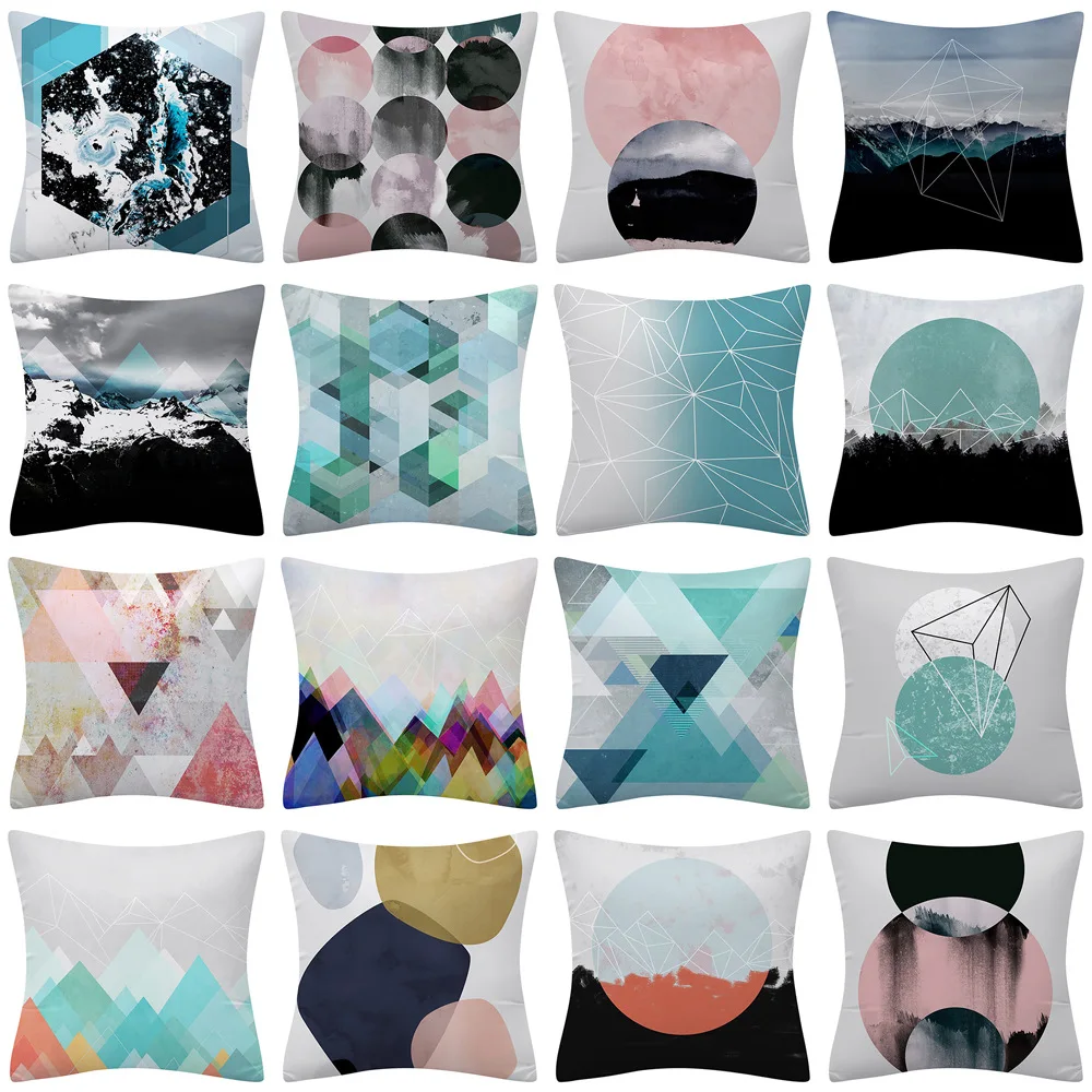

Modern Abstract Triangle Painting Throw Pillow Case Geometry Cushion Covers for Home Sofa Chair Decorative Pillowcases
