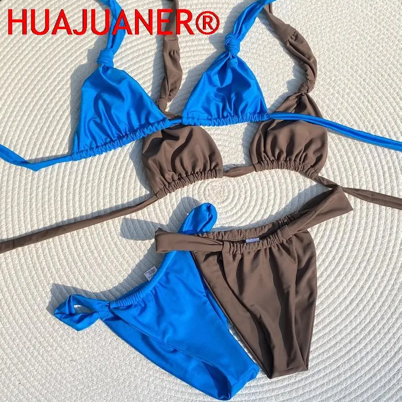 2022 красивые бикини Женский купальник купальные костюмы с лямкой на шее пляжная