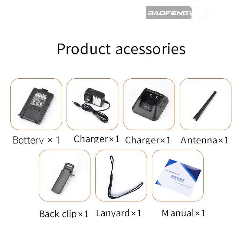 BaoFeng walkie talkie UV-5RE 1pcs/lot two way radio  128CH 5W VHF UHF 136-174Mhz & 400-520Mhz Add Hand microphone
