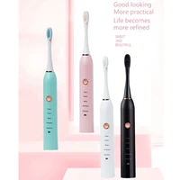 electric toothbrush rechargeable black white sonic teeth brush oral hygiene ipx7 waterproof with replacement brush head gift