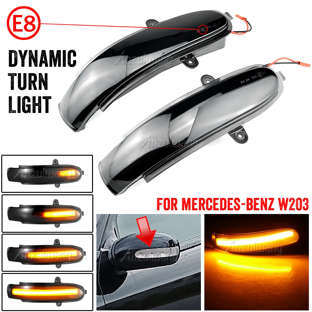 

Dynamic Turn Signal LED Side Mirror Indicator Blinker Sequential Light For Mercedes Benz C Class W203 S203 CL203 2001-2007