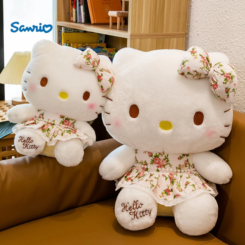 

Новые анимационные периферийные приборы Sanrio серии «Hellokitty» с цветочной юбкой, плюшевые игрушки, модные украшения, подарки на день рождения для девочек