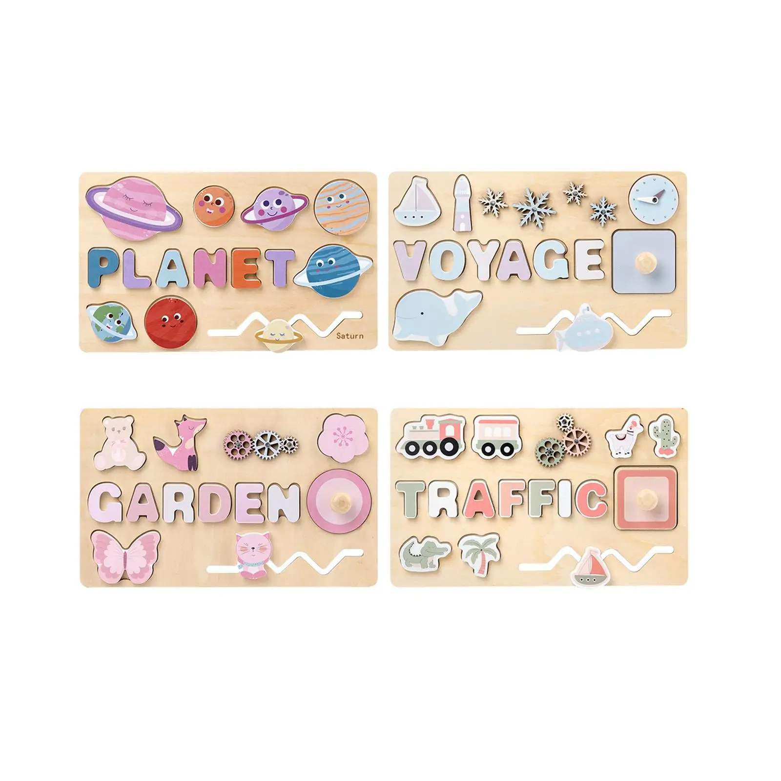 

Cartoon Wooden Puzzle Educational Interactive Cognitive Shape Matching Puzzle Board for Game Learning Trips Outdoor Preschool