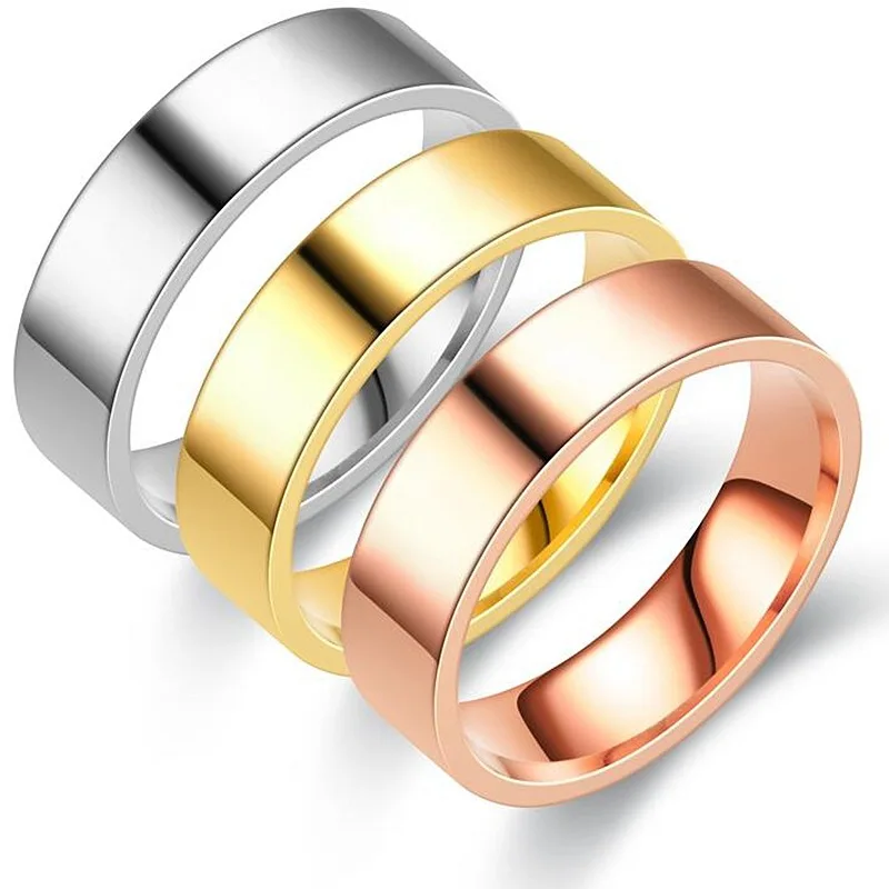 

Dropshipping Classic 8mm Simple Titanium Steel Rings for Men/Women, Perfect Cocktail Party, Plain Couples Ring