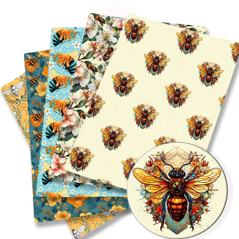 Ткань с рисунком пчелы DIY 140*50 см ручное шитье лоскутное детское платье домашний