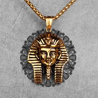 egypt pharaoh long men necklaces pendant chain punk hip hop for boyfriend male stainless steel jewelry creativity gift wholesale