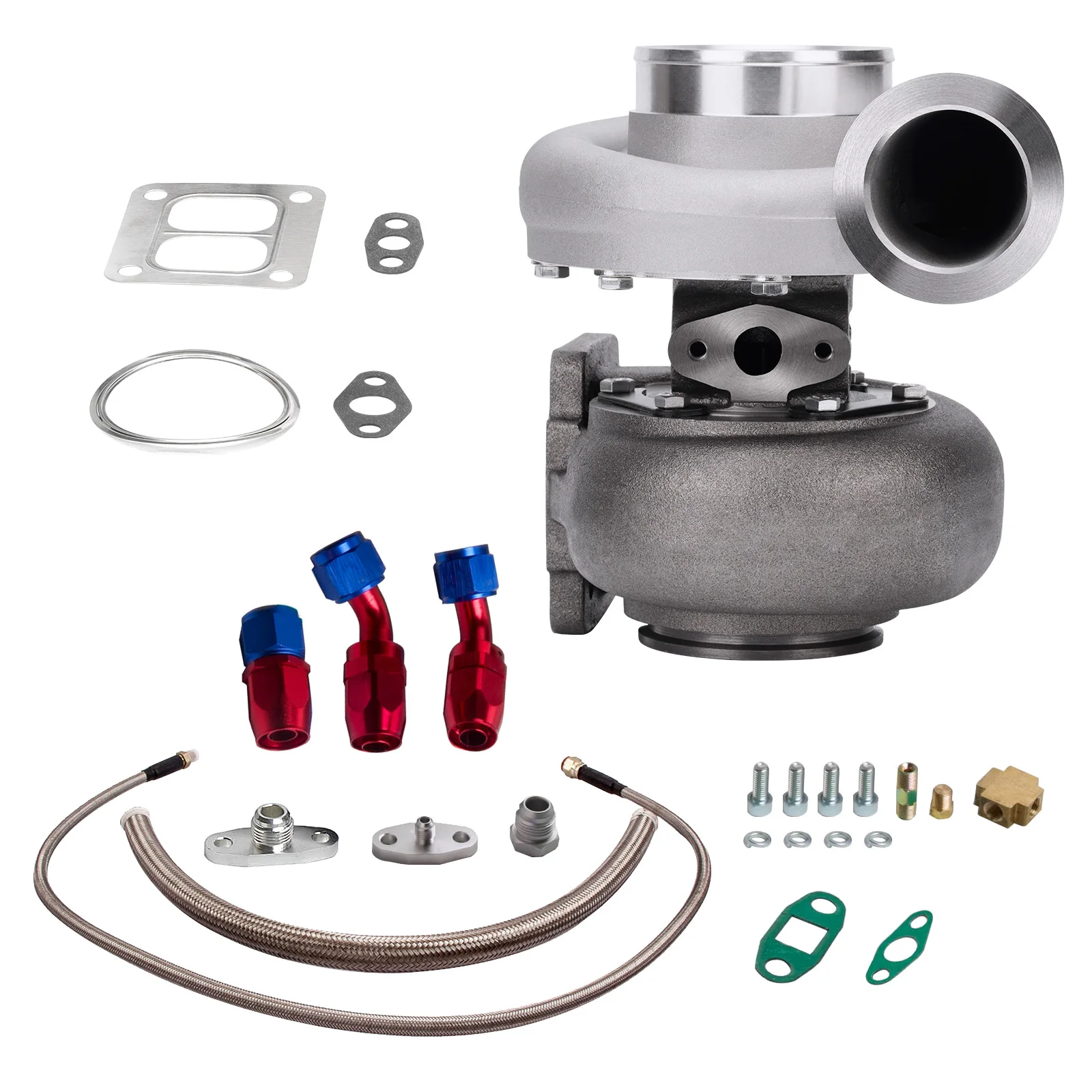 Универсальный турбокомпрессор GT45 + линия возврата слива подачи масла полные