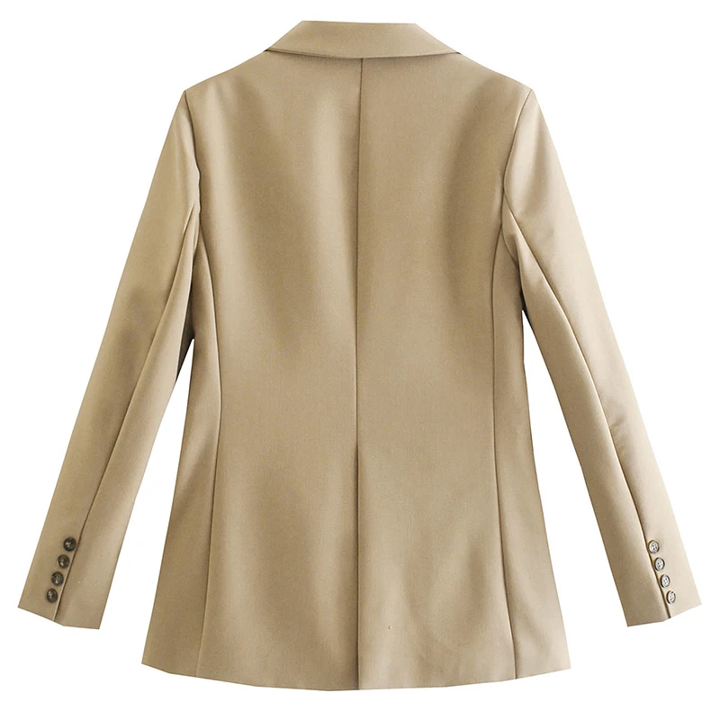 Женский приталенный Блейзер с длинным рукавом и карманами |