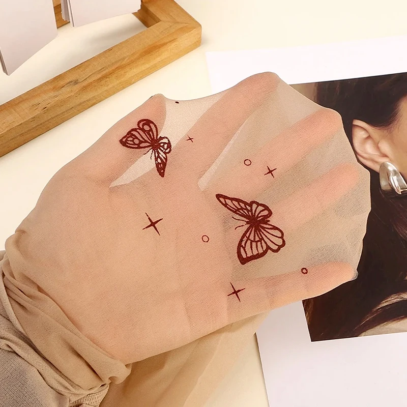 Прозрачные чулки до бедра в японском стиле летние пикантные колготки с принтом