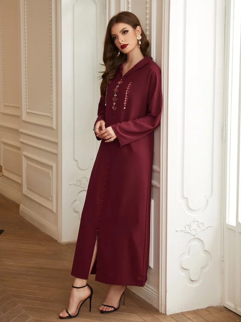Diamond Abaya Dubai Robe Muslim Dress Caftan Marocain Kaftan Islam Eid Mubarak Ramadan Dress Abaya Dubai Robe Abayas for Women