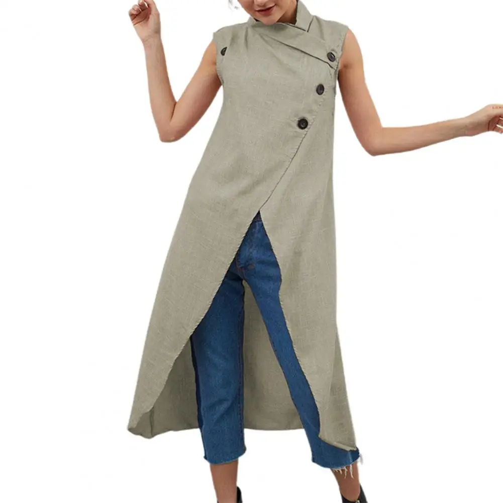 

Long Shirt for Women Casual Cross Asymmetrical Summer Solid Color Single Breasted Tunic Blouse Top Women 2022 Streetwear