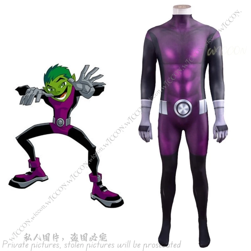 Взрослые и дети игра-подросток титаны зверь комикс Логан мальчик комбинезон для