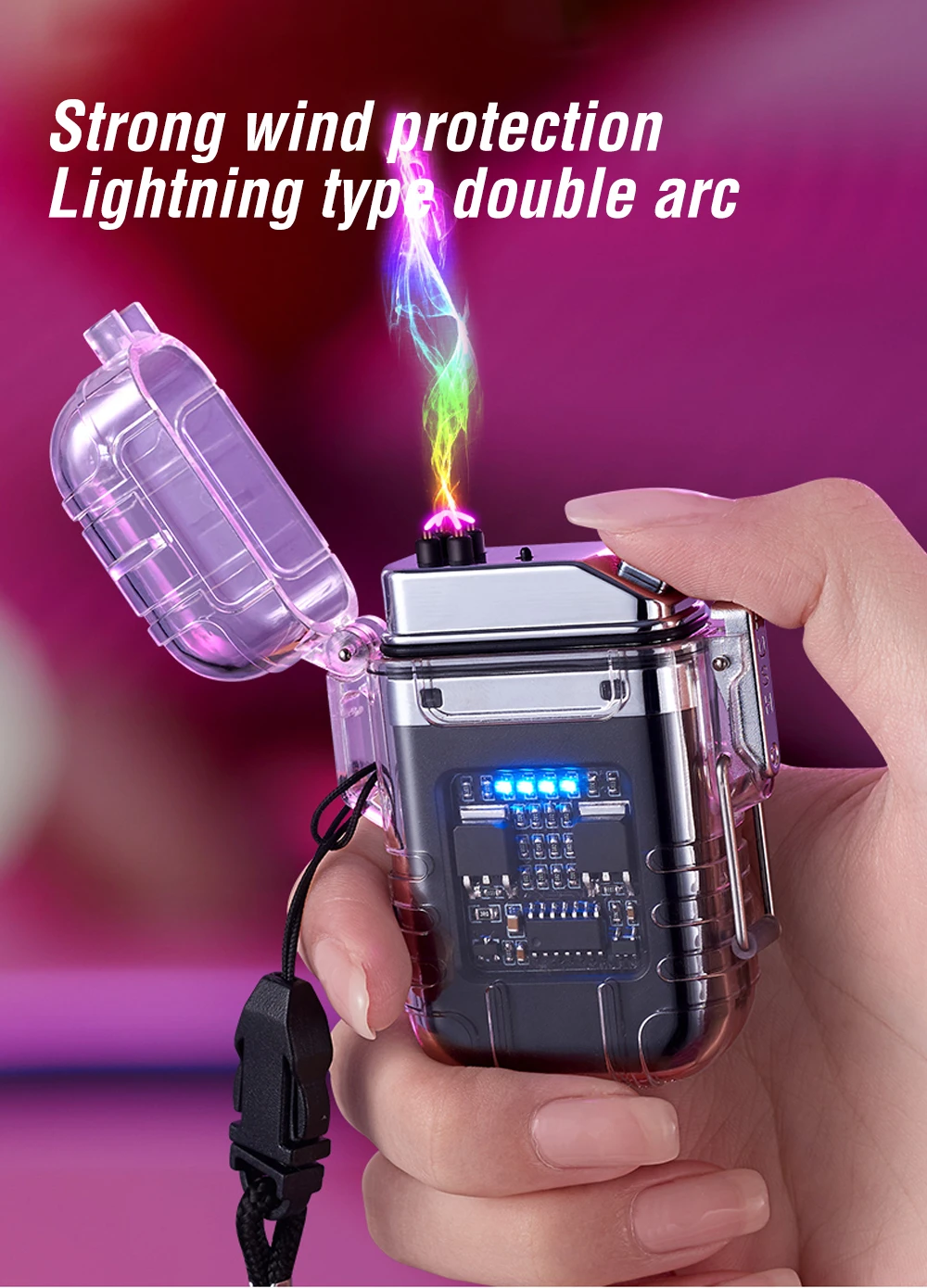 

Водонепроницаемая зажигалка Ветрозащитная зажигалка Бутан Газ Турбо Электрическая прозрачная плазма ARC USB Аккумуляторные зажигалки Открытый кемпинг