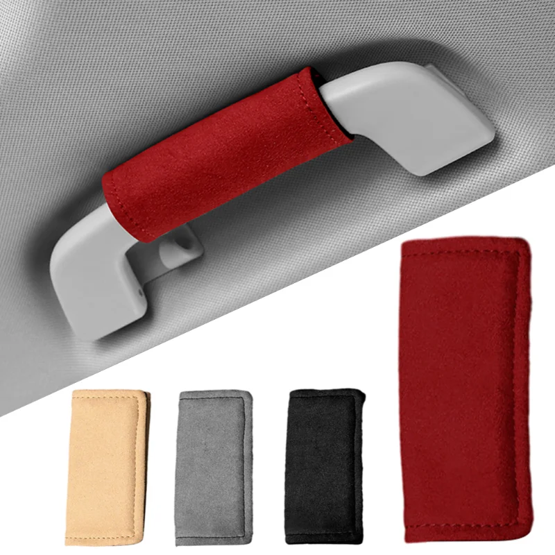 

Universal Car Roof Armrest Pull Cover Soft Suede Protection Door Handle Protective Gloves Car Interior Accessories