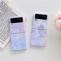 new pc hard phone case for samsung galaxy z flip 3 cover marble pattern protective shell for samsung galaxy z flip 3 back cover