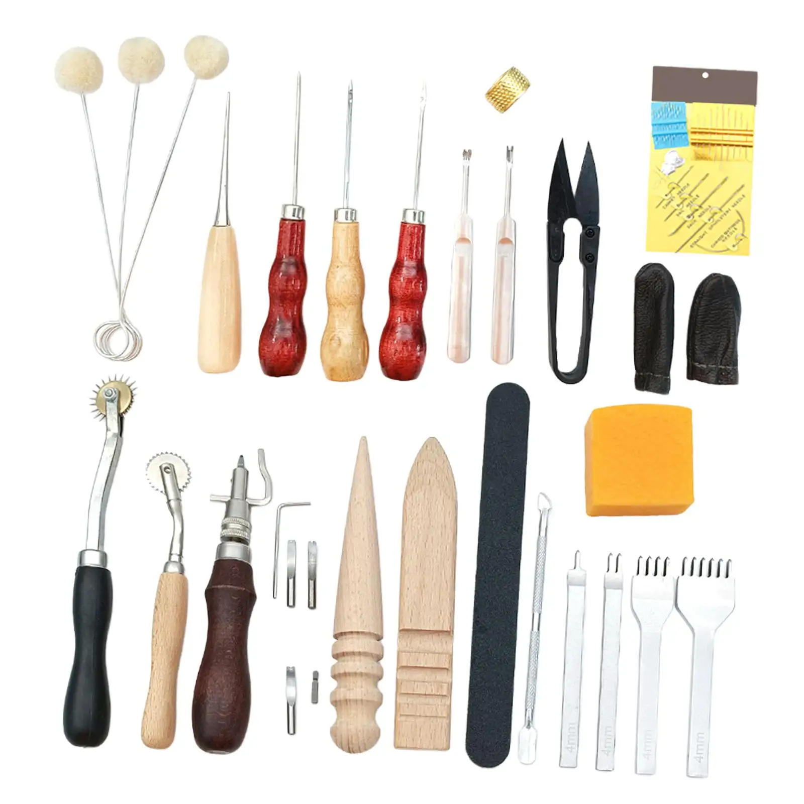 

Professional 20 Pcs Leather Craft Tools Kit Hand Sewing Stitching Punch Carving Work For DIY Handmade Leathercraft Accessories