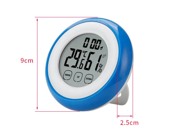 

Круглый домашний Термометр-Гигрометр с цифровым дисплеем, студенческий Настольный беззвучный Измеритель температуры и влажности с сенсор...
