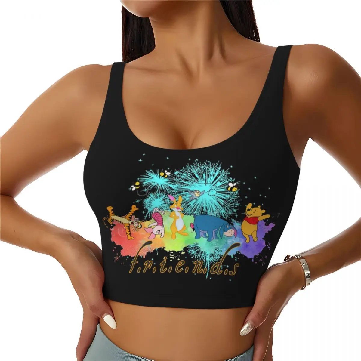 Пользовательский Винни-Пух медведь Классический женский спортивный бюстгальтер