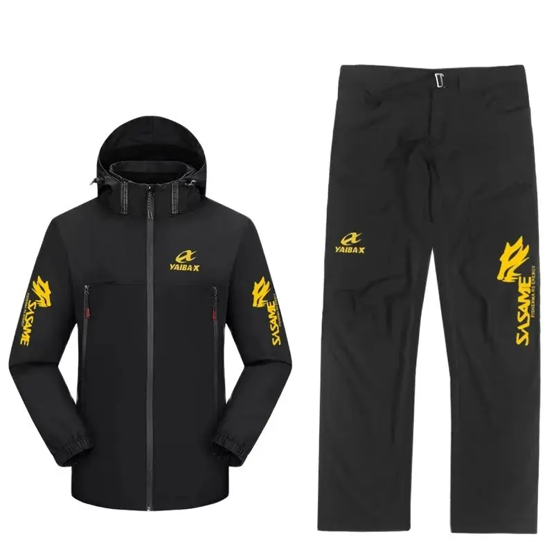 

Новинка 2023, мужской зимний теплый плюшевый костюм для рыбалки со съемной внутренней подкладкой, водонепроницаемая куртка с капюшоном, рыболовные штаны с регулируемой талией
